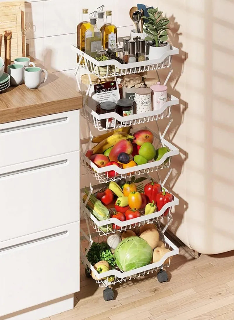5-Tier Mobile Pantry – Arctic White