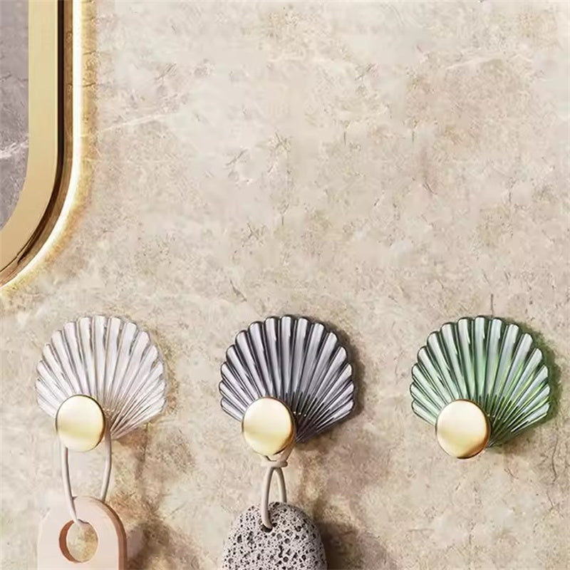 Set of 4 pieces Wall Mounted Shell Decorative Hanger Hooks
