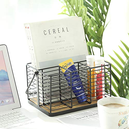 Multi-Purpose Wire Organizer with Natural Wood Accents