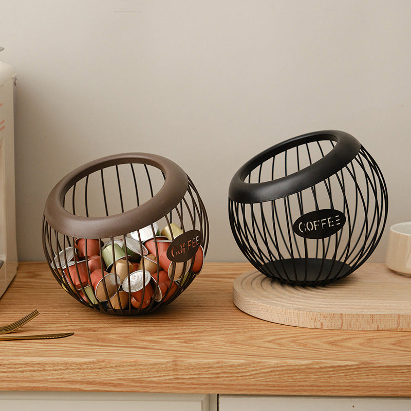 Modern Wire Mesh Coffee Pod Basket-Black