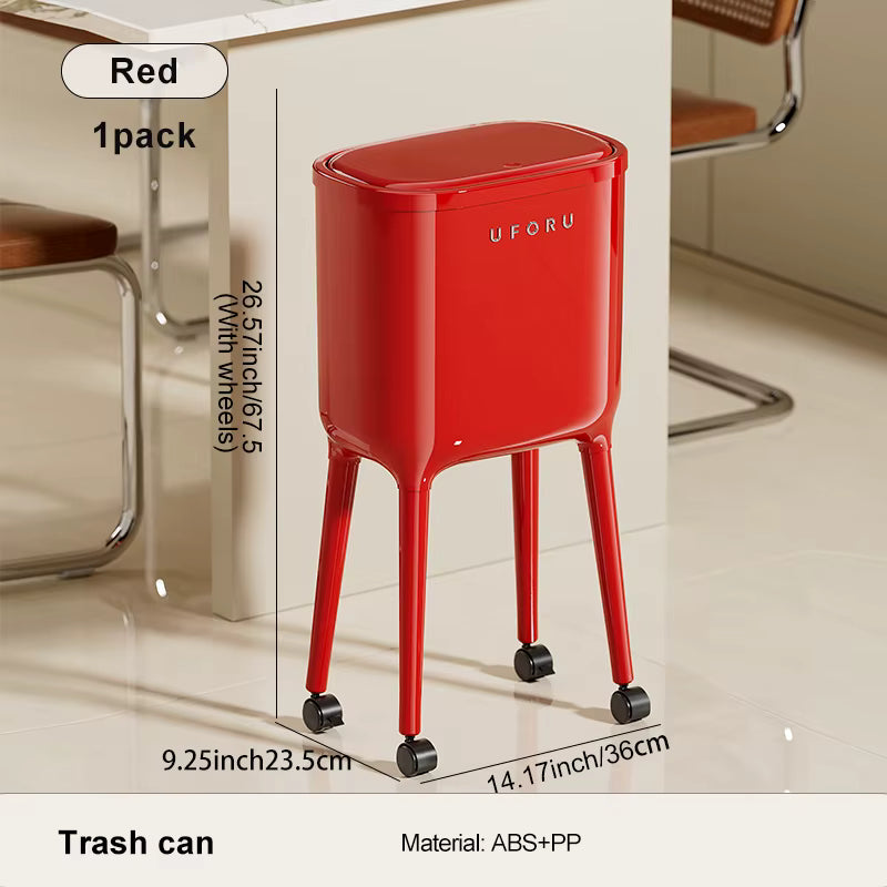 UFORU High-Leg Mobile Trash Can with Wheels