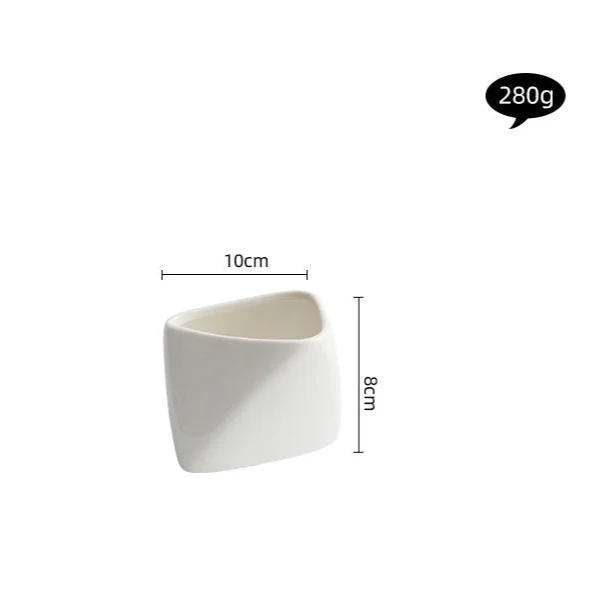 Three-dimensional Porcelain Folded Edge French Fries Chips Cup Seasoning Bowl-2 Sizes