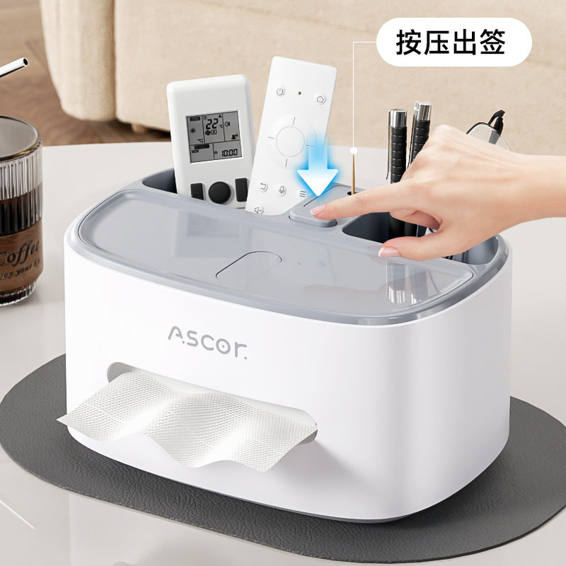 Multifunctional Desktop Organizer & Tissue Box Station