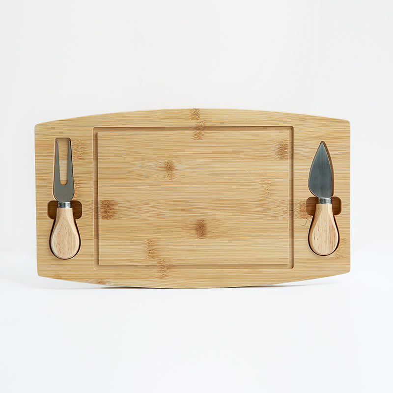 Bamboo Charcuterie & Cheese Board with Integrated Tool Set