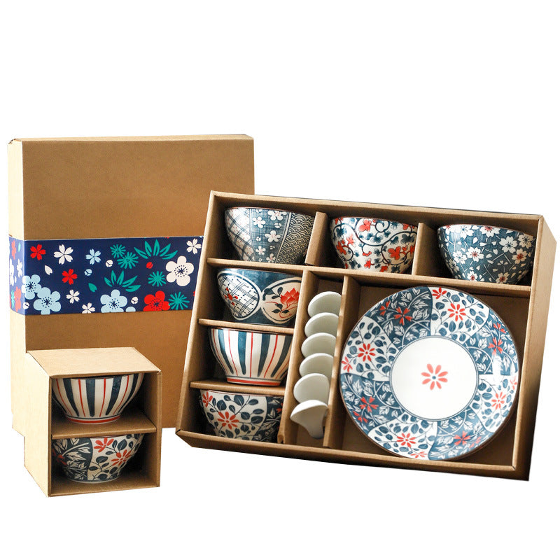 Japanese Blossom Ceramic Tableware Gift Set (Bowls, Plates & Spoons)