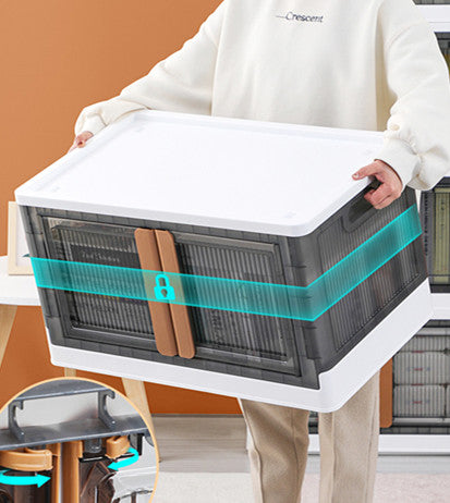 Multi-Tier Collapsible Storage Organizer Bins with Front Double Doors-1 Piece