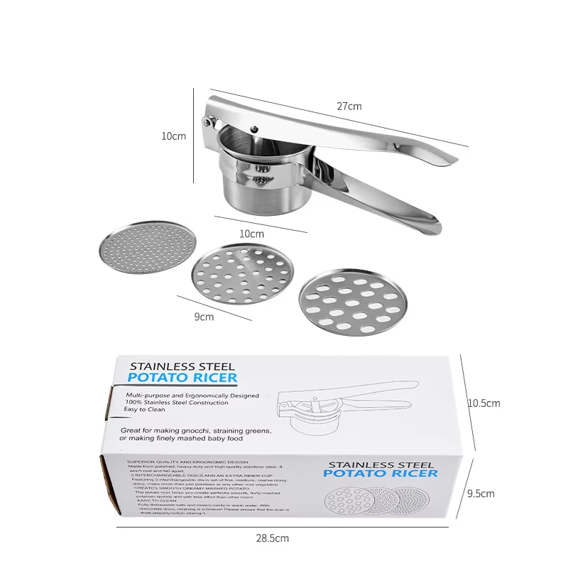 3-in-1 Stainless Steel Potato Ricer and Masher Set