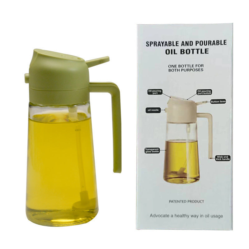 Dispenser and Sprayer Oil Bottle 470ml 2 in 1 Glass Oil Spray Bottle for Cooking