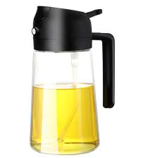 Dispenser and Sprayer Oil Bottle 470ml 2 in 1 Glass Oil Spray Bottle for Cooking