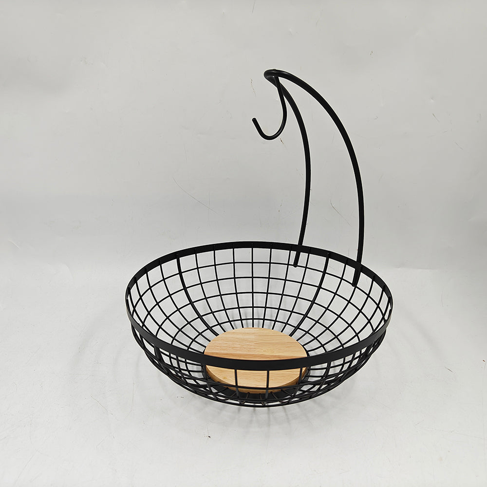 Modern Wire Fruit Bowl with Integrated Banana Hanger