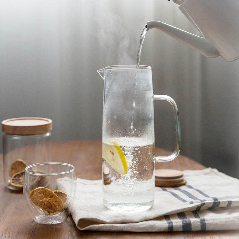 1200ML Borosilicate Glass Infusion Pitcher with Bamboo Lid