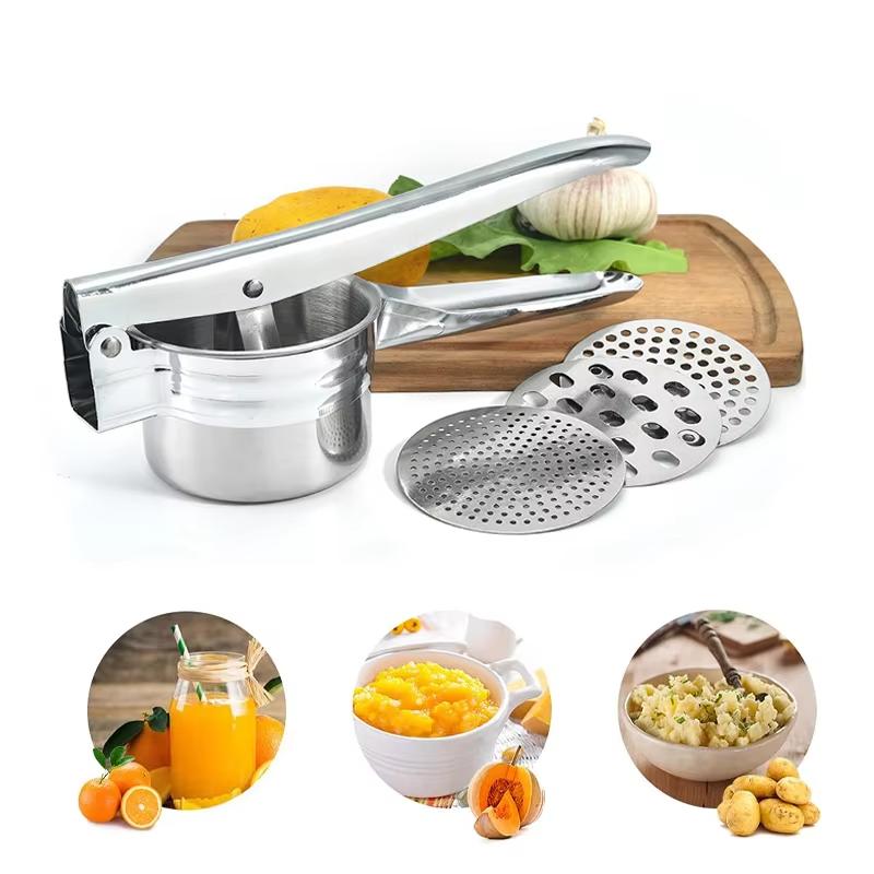 3-in-1 Stainless Steel Potato Ricer and Masher Set