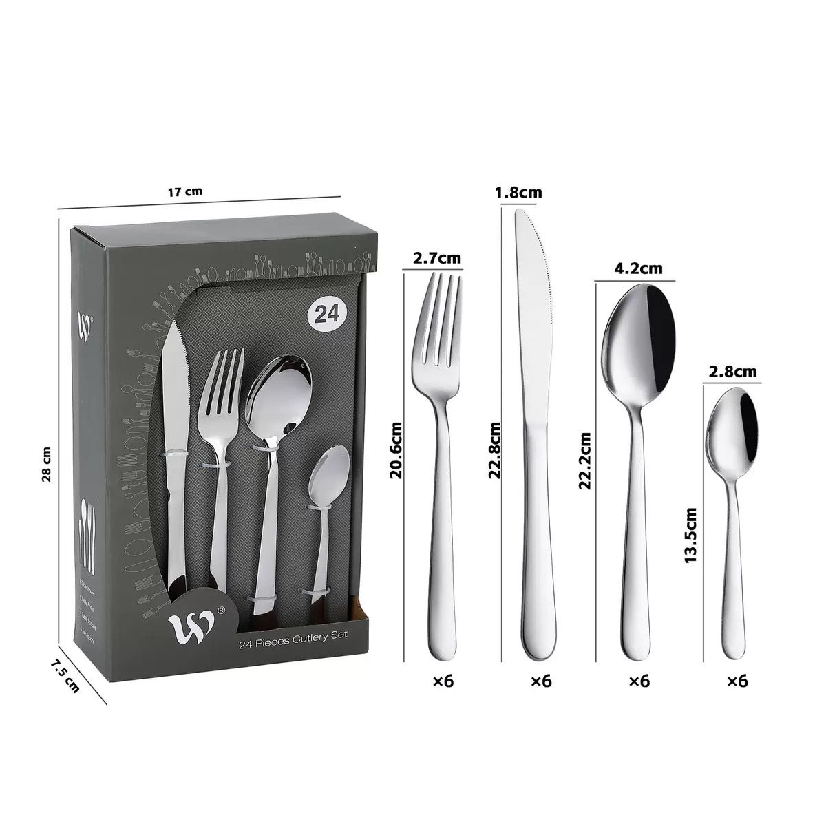24-Piece Professional Stainless Steel Cutlery Set