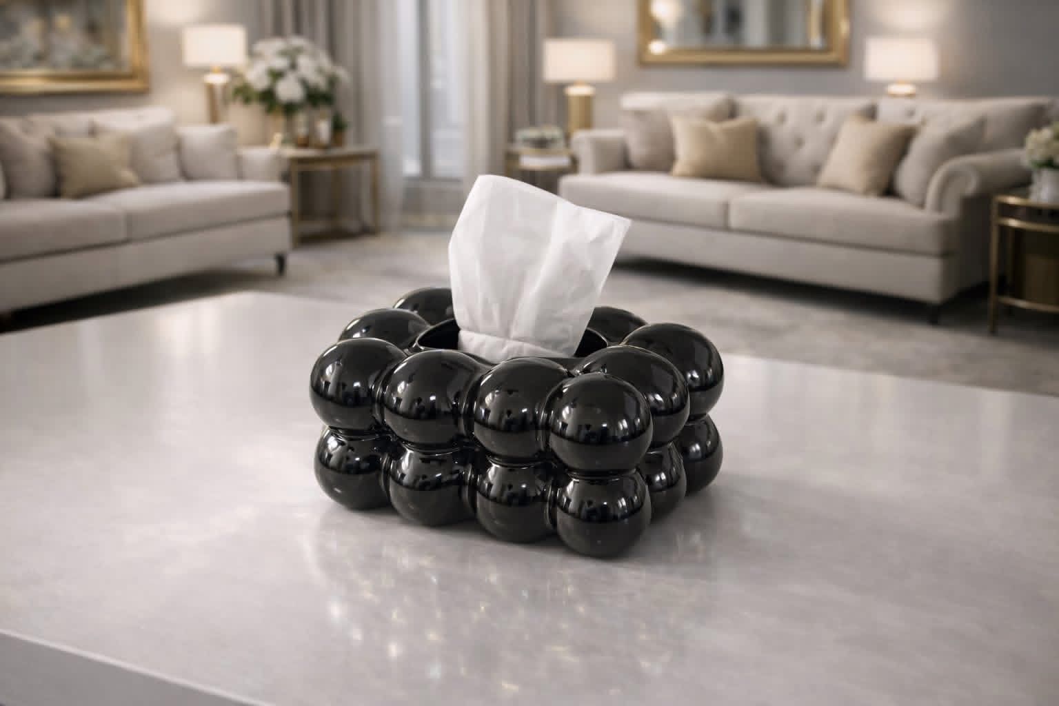 Contemporary Bubble Sculptural Tissue Box Cover