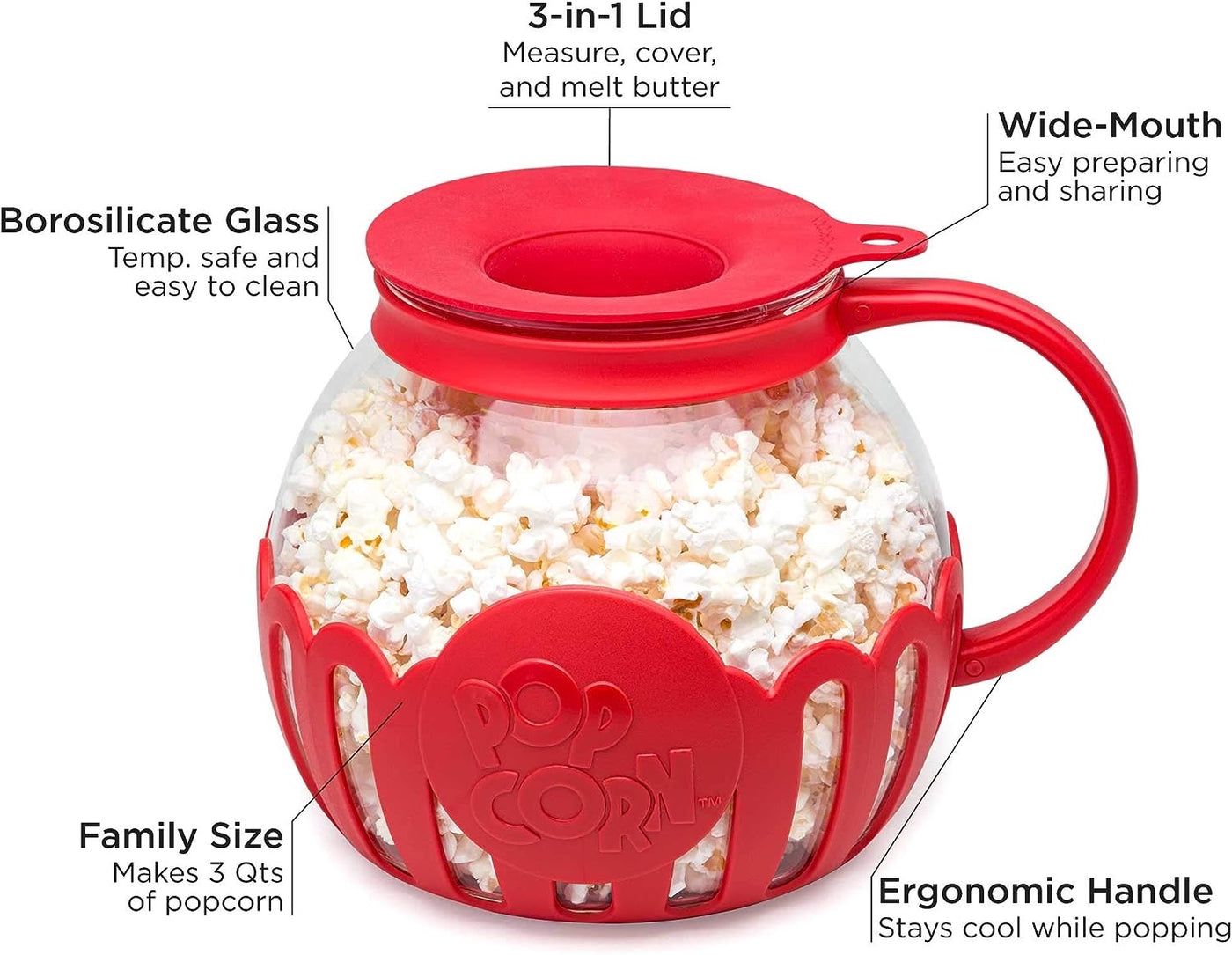 Micro-Pop Glass Microwave Popcorn Popper