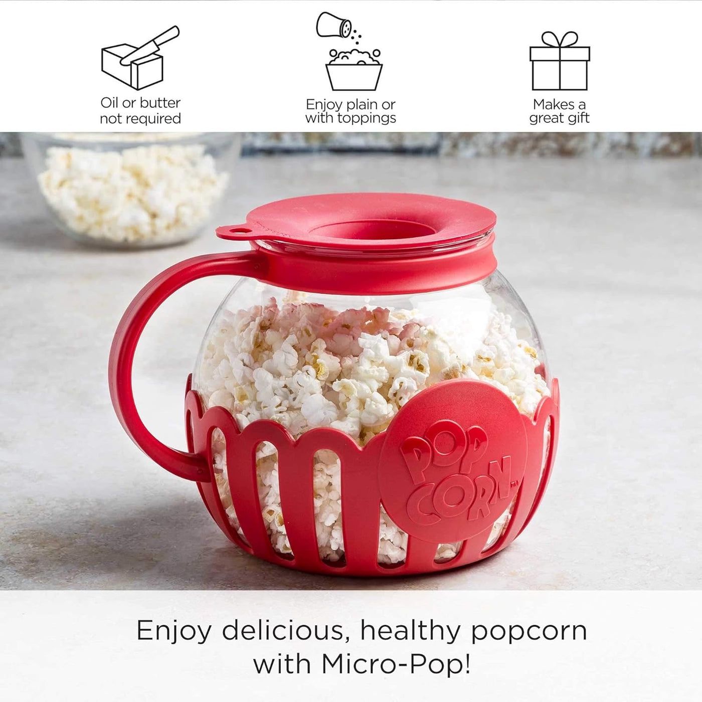 Micro-Pop Glass Microwave Popcorn Popper