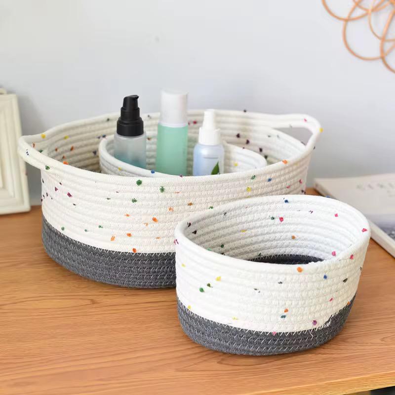 3-Piece Woven Cotton Rope Basket Set