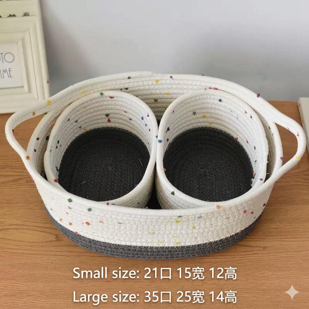 3-Piece Woven Cotton Rope Basket Set