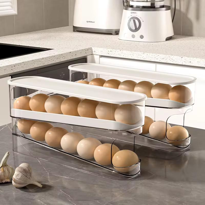 Automatic 2-Layer Rolling Egg Dispenser for Fridge Door-1 Piece