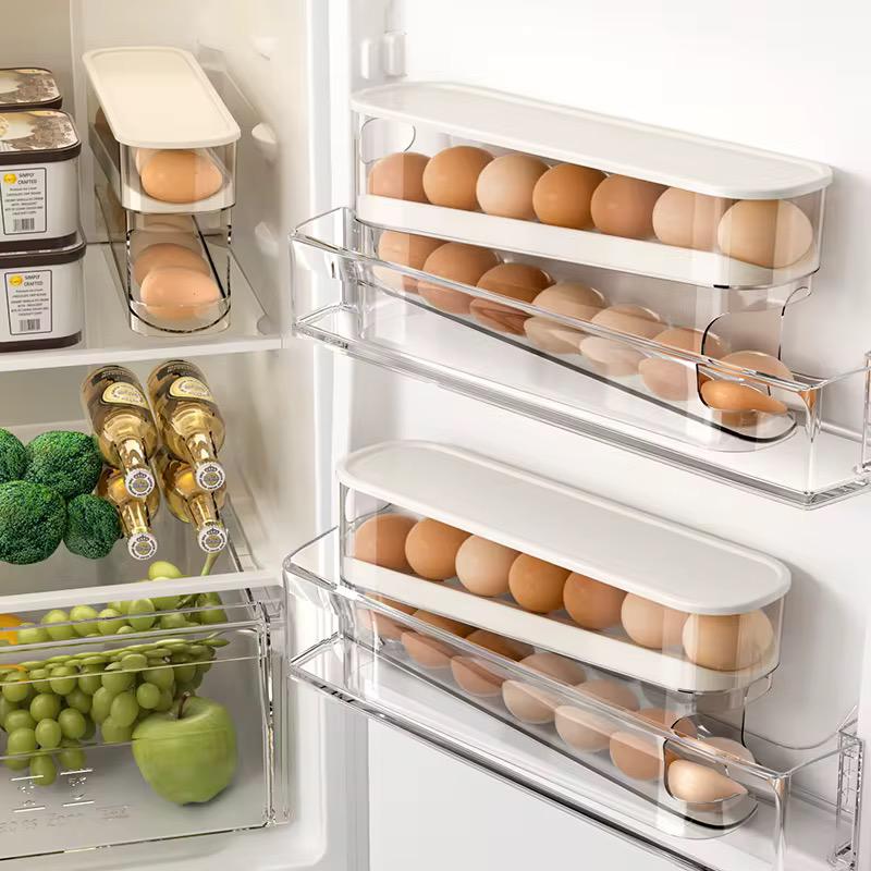 Automatic 2-Layer Rolling Egg Dispenser for Fridge Door-1 Piece