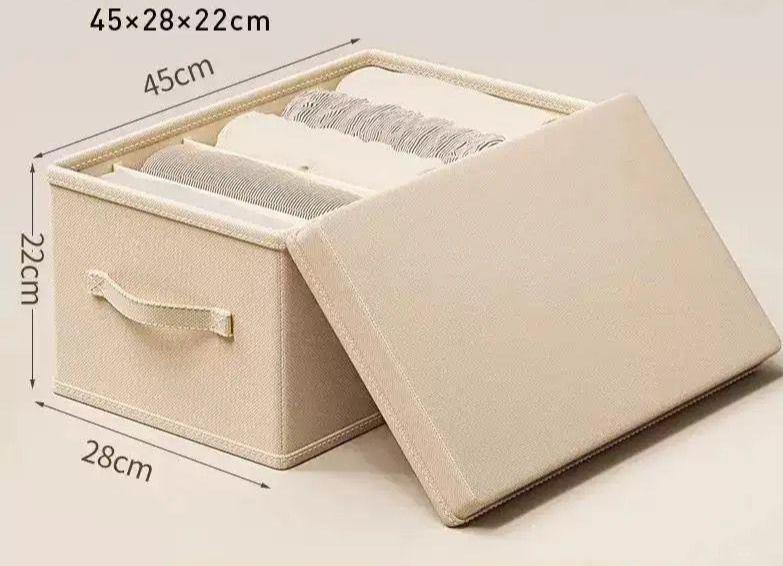 Foldable Fabric Clothes Organizer Box with Removable Lid