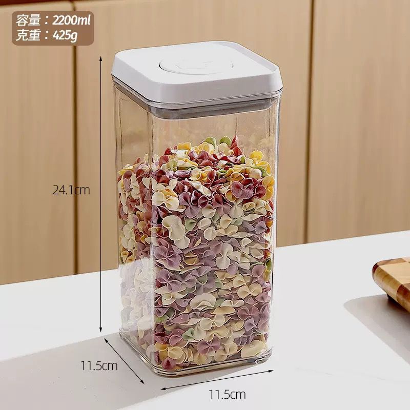 Airtight Kitchen Storage Containers Set – Clear Food Storage Jars with Easy Lock Lid