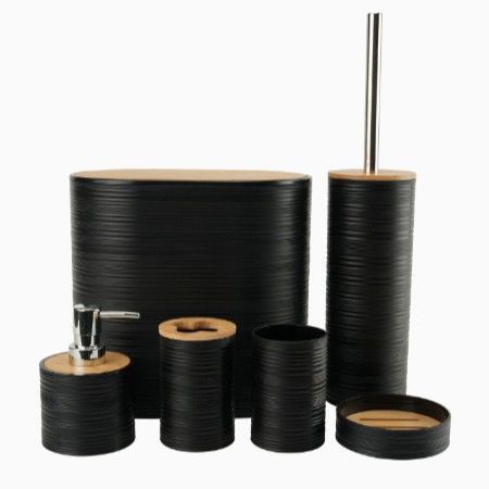 6-Piece Bamboo Bathroom Accessory Set