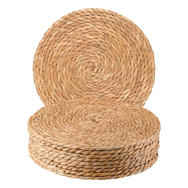 38cm Handmade Woven Round Placemat Heat Resistant for Dining Table-1 Piece