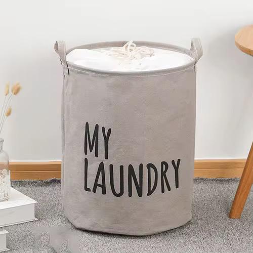 Collapsible Fabric Laundry Hamper with Drawstring Closure – Large 40x50cm