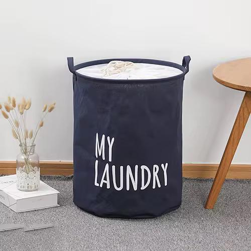 Collapsible Fabric Laundry Hamper with Drawstring Closure – Large 40x50cm