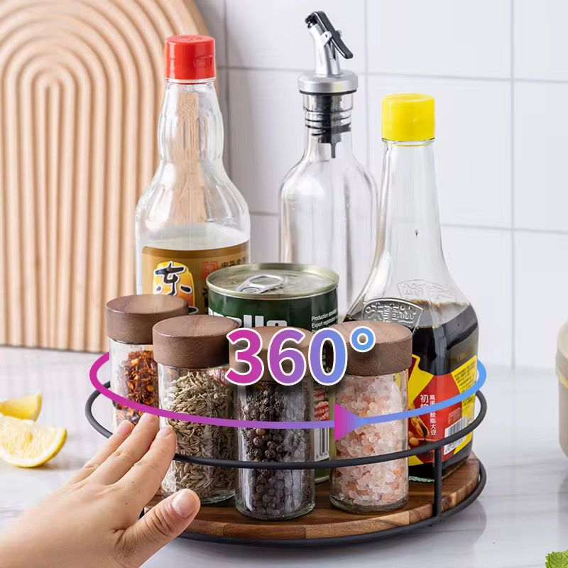 360° Rotating Spice Rack Organizer for Kitchen Pantry, Cabinet, and Dining Table Storage