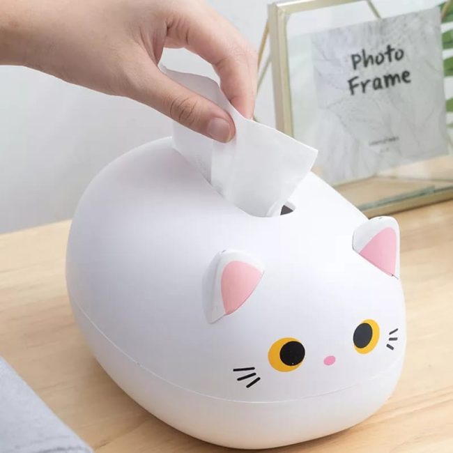 Whimsical Cat-Shaped Tissue Box