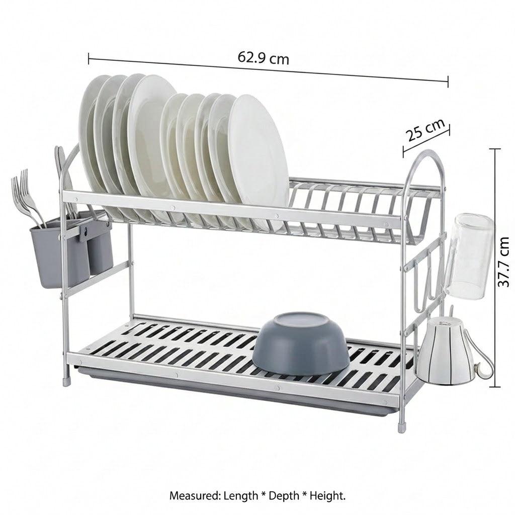 2 Layers Aluminum Dish Rack