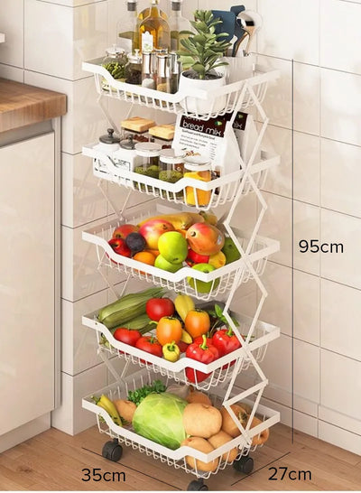 5-Tier Mobile Pantry – Arctic White