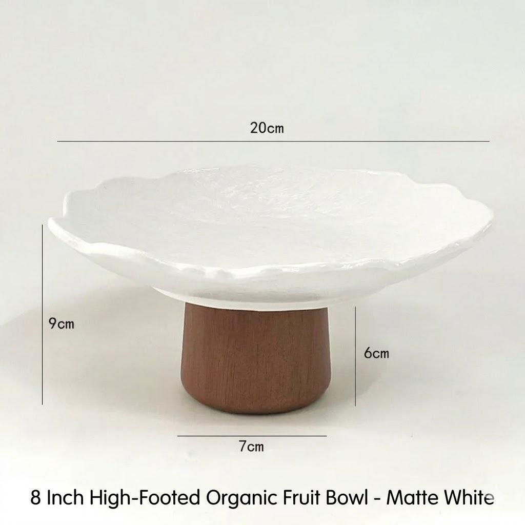 Modern Ceramic Pedestal Fruit Bowl – Matte White