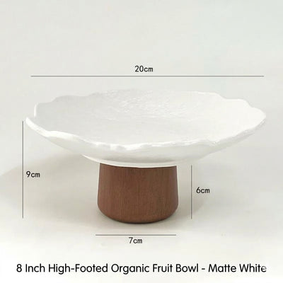 Modern Ceramic Pedestal Fruit Bowl – Matte White