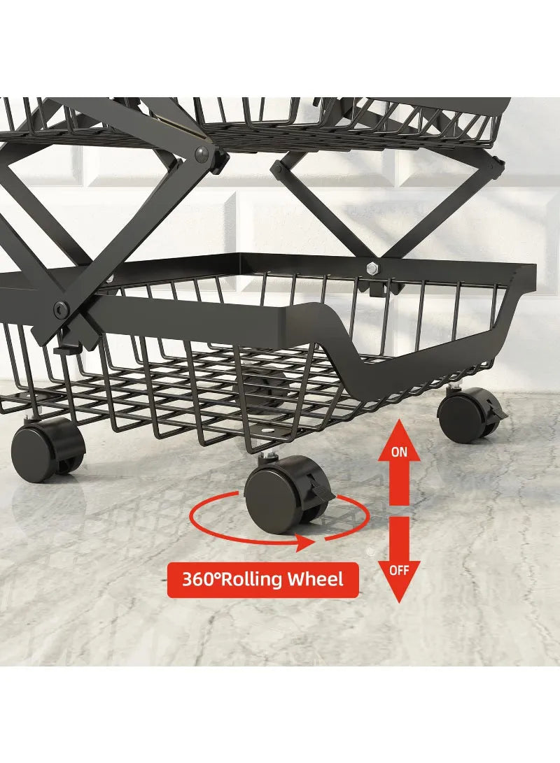 5-Tier Foldable Floor-Standing Mobile Storage Rack