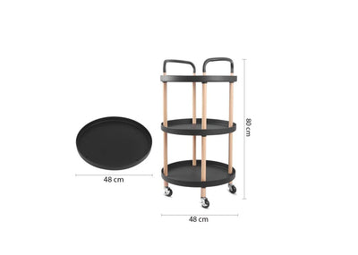 3-TIER ROLLING CART WITH LOCKABLE WHEels