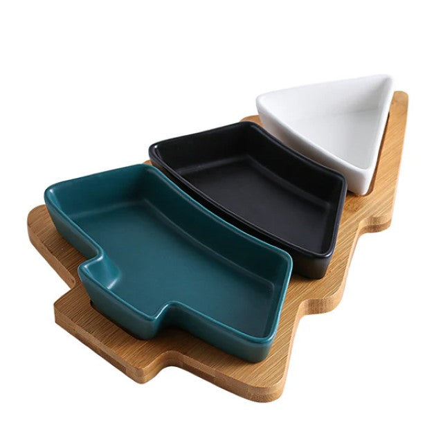 Tree Shaped Wood Handmade Art Deco Serving Tray