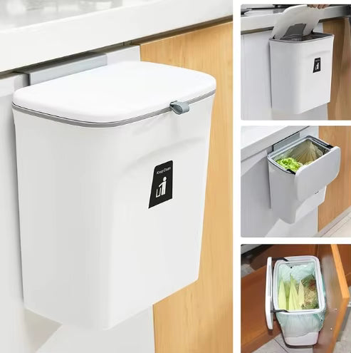 Kitchen Hanging Trash Can with Lid for Any Space