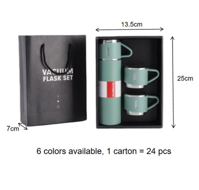 500ml Stainless Steel Vacuum Flask Gift Set 3 Lids Business Thermal Mug for Coffee