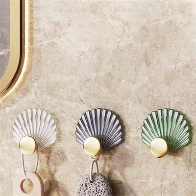 Set of 4 pieces Wall Mounted Shell Decorative Hanger Hooks