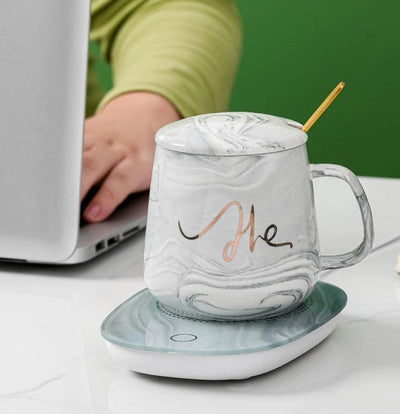 SHE/ HE Creative Marbling Warm Mug with Heating Thermal Insulation