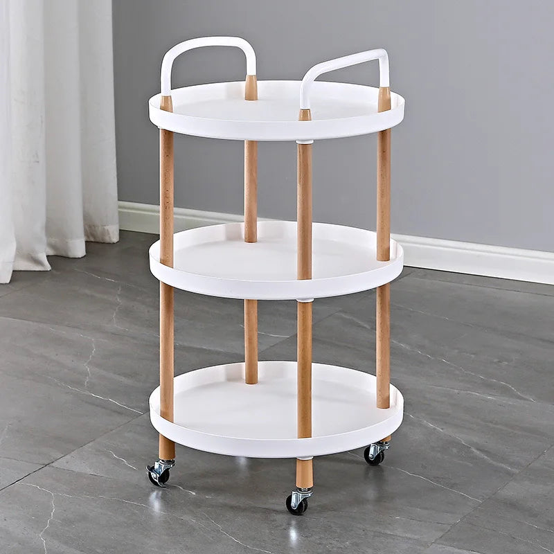 3-TIER ROLLING CART WITH LOCKABLE WHEels