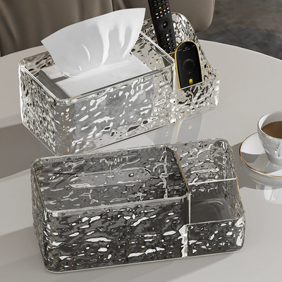Pattern Plastic Folding Storage Box with Tissue Box-Available in 2 colors