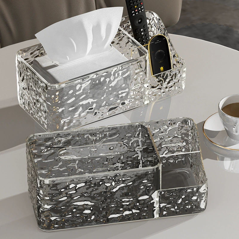 Pattern Plastic Folding Storage Box with Tissue Box-Available in 2 colors