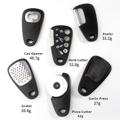 6-in-1 Manual Kitchen Utensil Set Plastic Stainless-Steel Blades