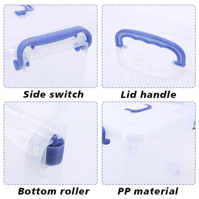 Set of 5 Multi-Size Clear Storage Bins with Secure Snap-Lock Handles