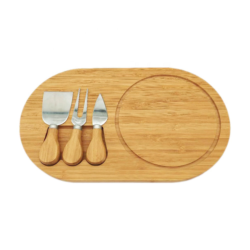 Bamboo Charcuterie Board with 3-Piece Tool Set