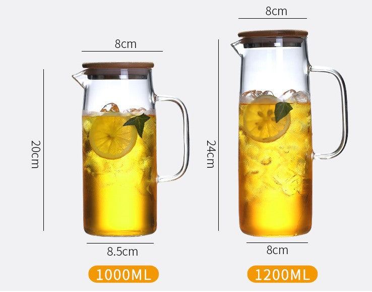 1200ML Borosilicate Glass Infusion Pitcher with Bamboo Lid